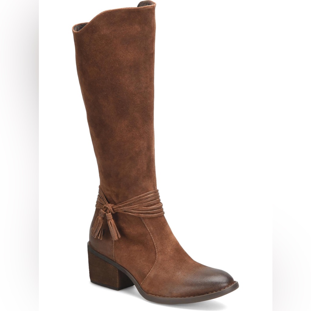Born Quinn Leather Mid Calf Boots Nib